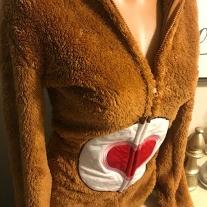 CARE BEAR Tenderheart Costume Dressup Cosplay Furry Size Medium Heart Ears Hood